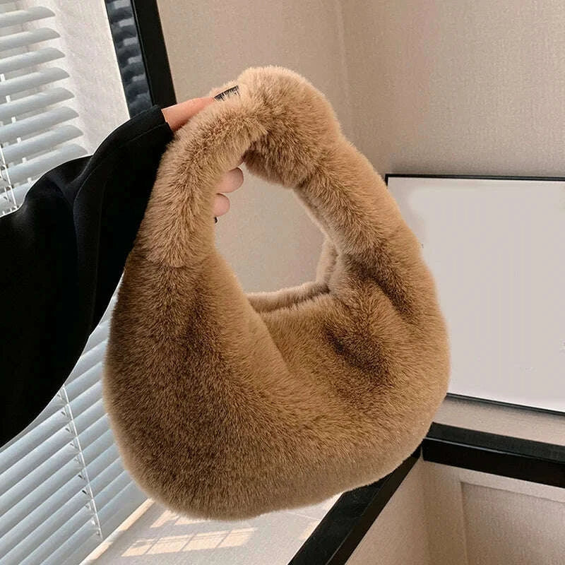solid-color-plush-dumpling-bag-simple-style-niche-design-faux-fur-handbag-tote-small-womens-underarm-hobo-bagkimludkimlud-35556600