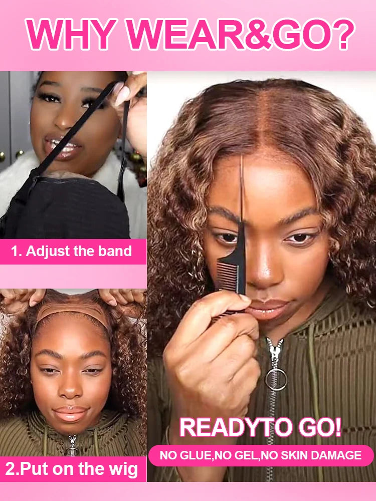 Lace Frontal Wig - Deep Wave - Remy Hair - Highlight Ombre | KIMLUD