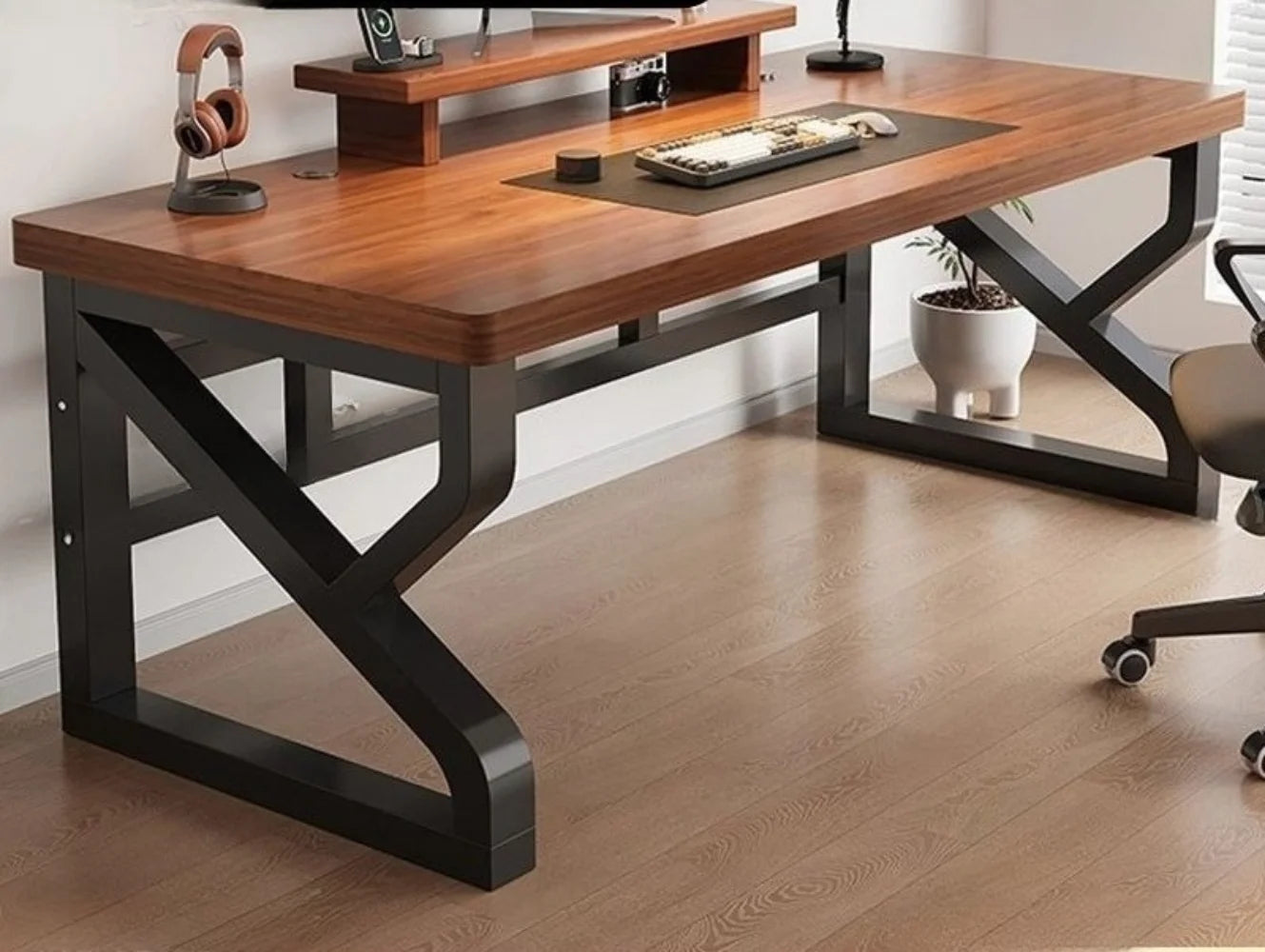 Heavy Duty 30MM Thick Solid Wood Computer Desk Ergonomic Office Desk Study Table Home Office Furniture Writing Desk Gaming