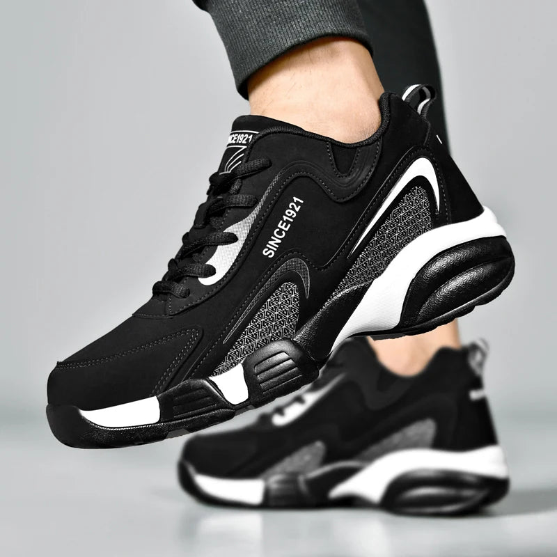 Corduroy Sneakers Casual Thick-Bottom Walking Shoes — Black | KIMLUD