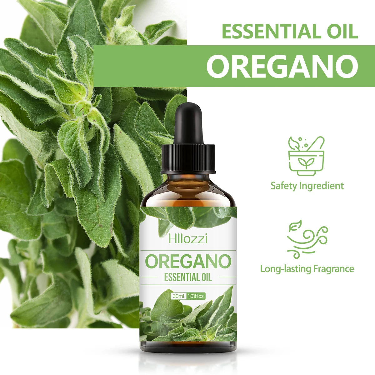 Pure Oregano Essential Oil 30ml Hydrating Aromatherapy For Calm Environments — Green | KIMLUD
