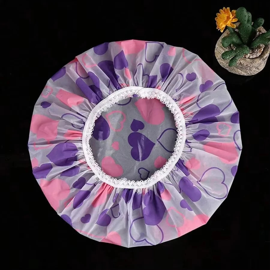 Waterproof shower cap for ladies home bath fume-proof hair care shower cap dry hair cap