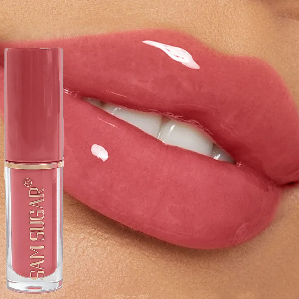 Long Lasting Plumping Lip Gloss Moisturizing Waterproof Non Stick Cup Water Gloss Liquid Lipstick Mini Lip Gloss Makeup Cosmetic