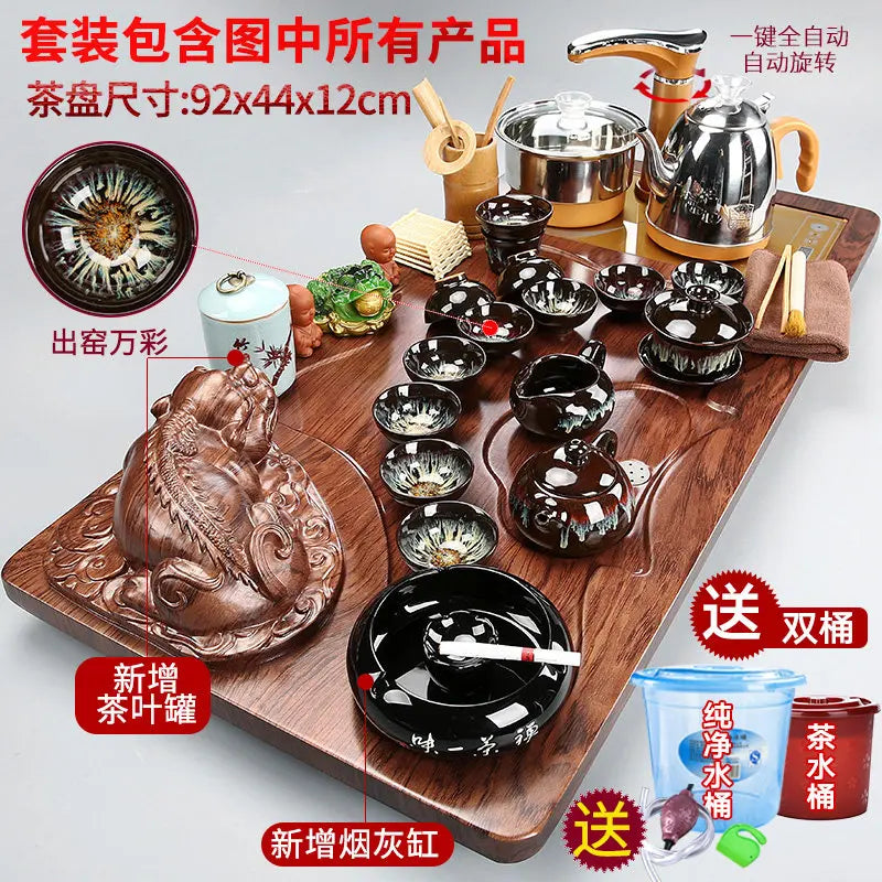 Luxury Rectangle Tea Tray Hospitality Ceremony Serving Accessories Drainage Tea Tray Chinese Kung Fu Bandejas Home Decorationgs