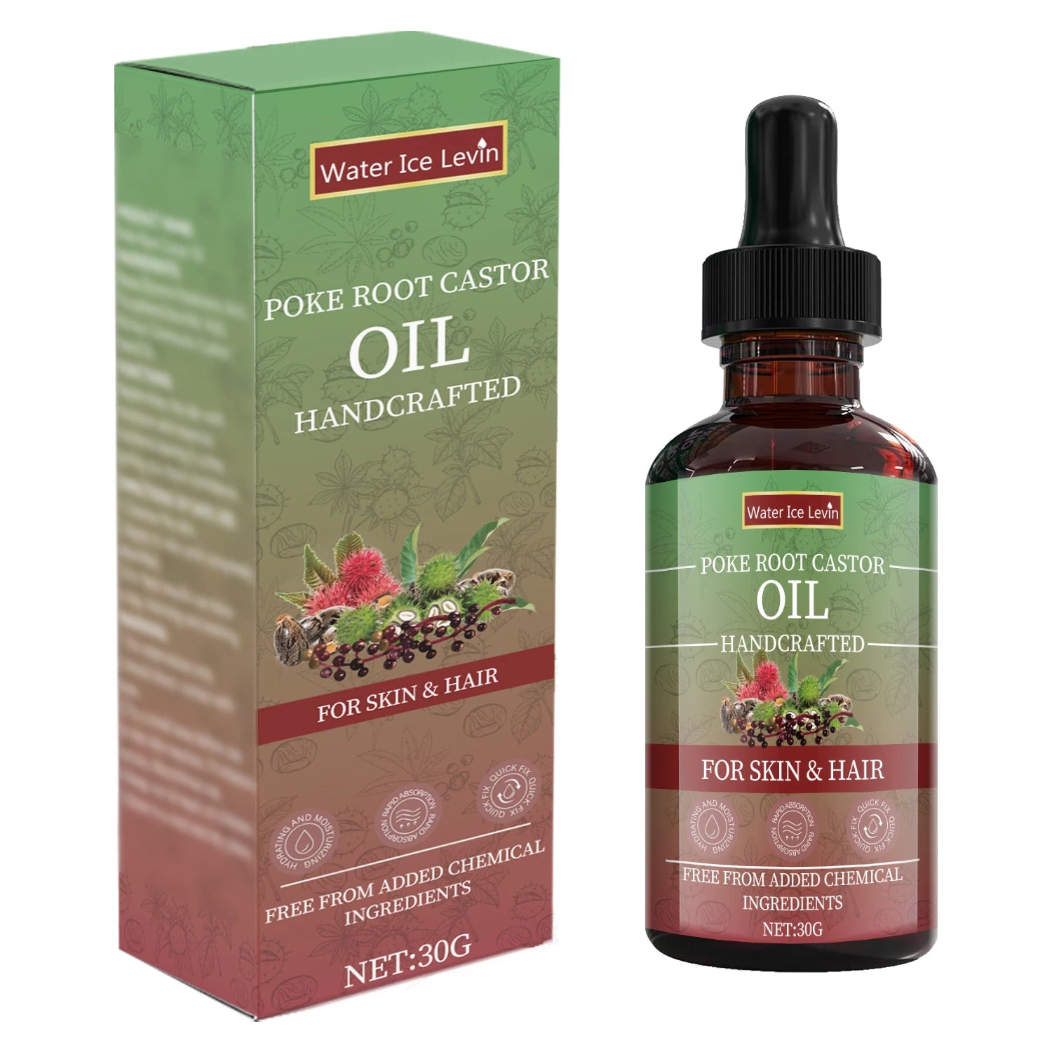 Poke Root Castor Oil Treatment Velvet Moisture For Skin And Hair — Emerald | KIMLUD