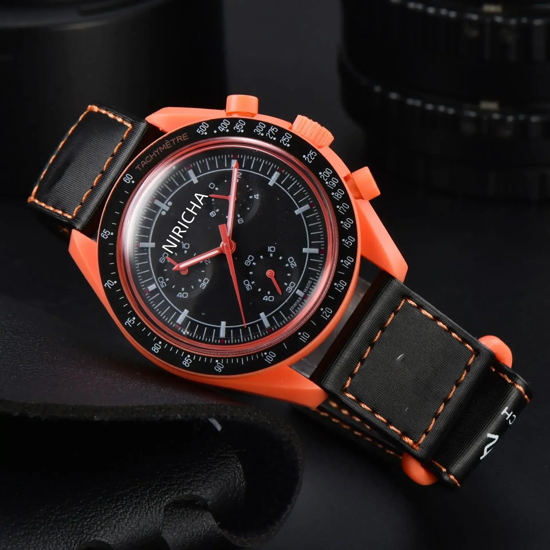 Stylish 2025 Moon Landing Commemorative Watch - Six-Hand Quartz Chronograph for Space Enthusiasts