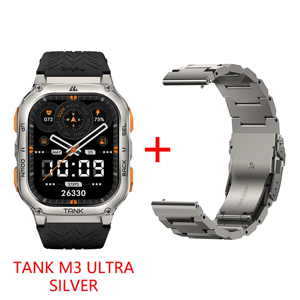 2025 KOSPET TANK M3 Ultra GPS Smartwatches Men Women Waterproof Smart watch 480mAh Digital Fitness AOD Male Electronic Watches