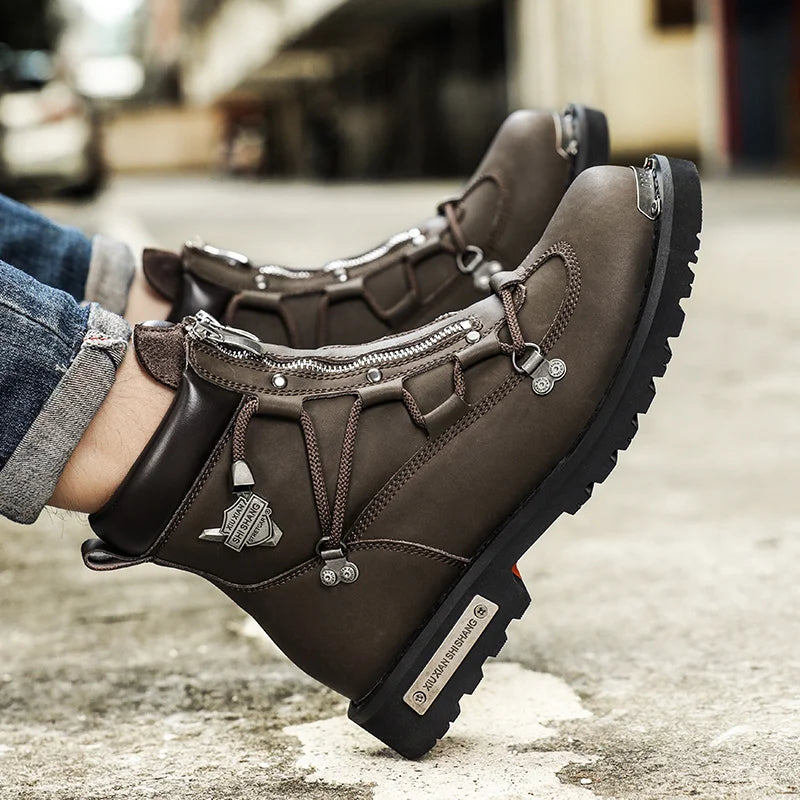 Men's Snow Boots – Waterproof Warm Plush Lining – Mid-Calf | KIMLUD