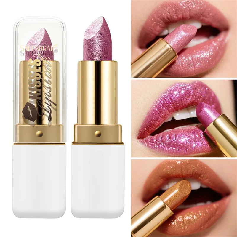Lipstick – Waterproof – Glitter Velvet – Pearlescent Purple | KIMLUD