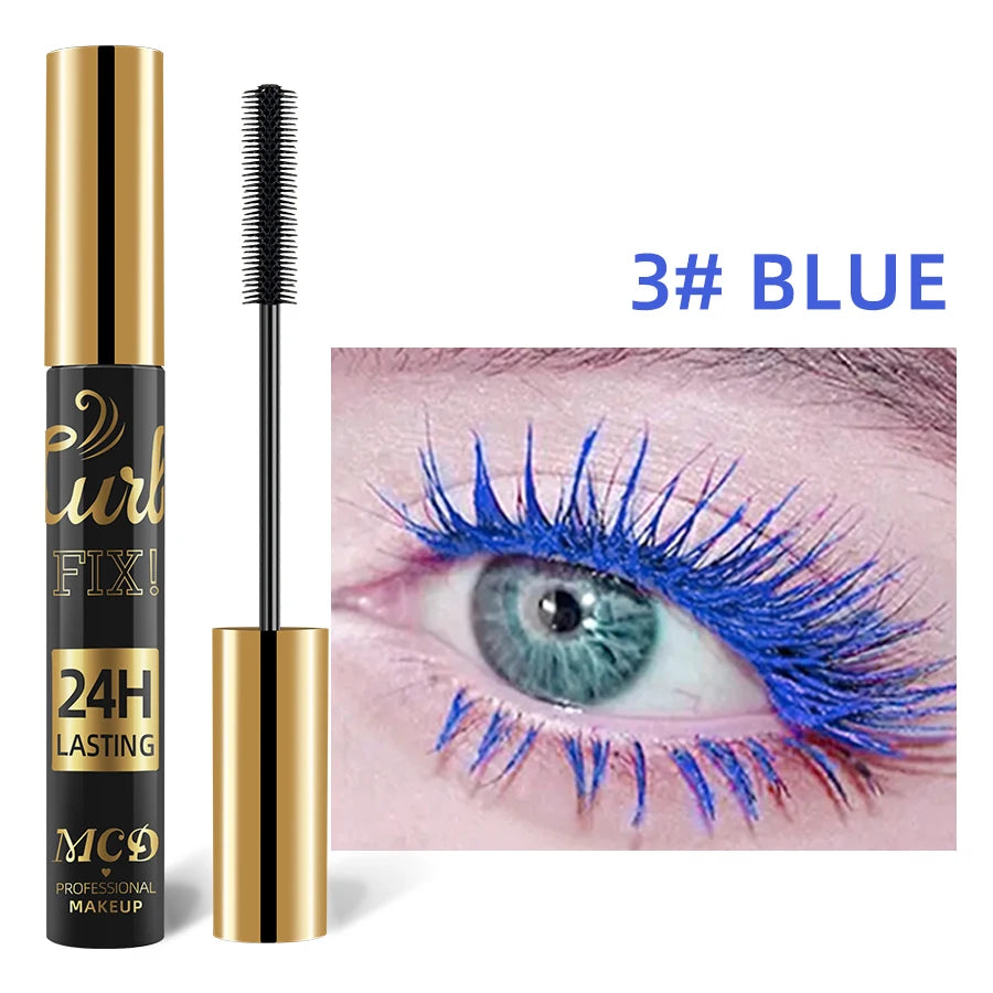 5D  Waterproof  Mascara Vibrant  9 Color-Lasting Curl Ink Formula -Eyeliner Extension  Blue Green Black Eye Makeup Cosmetic