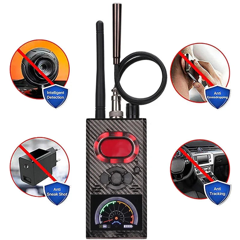 Anti Spy Detector RF Signal Scan Finder — Black | KIMLUD