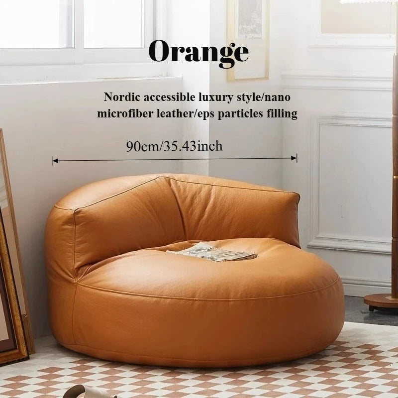 Lazy Sofas Living Room Single Sofa Modern Design Sofa for 1 Person Can Lie Down Beanbag Tatami Thickened Leather Home Furniture