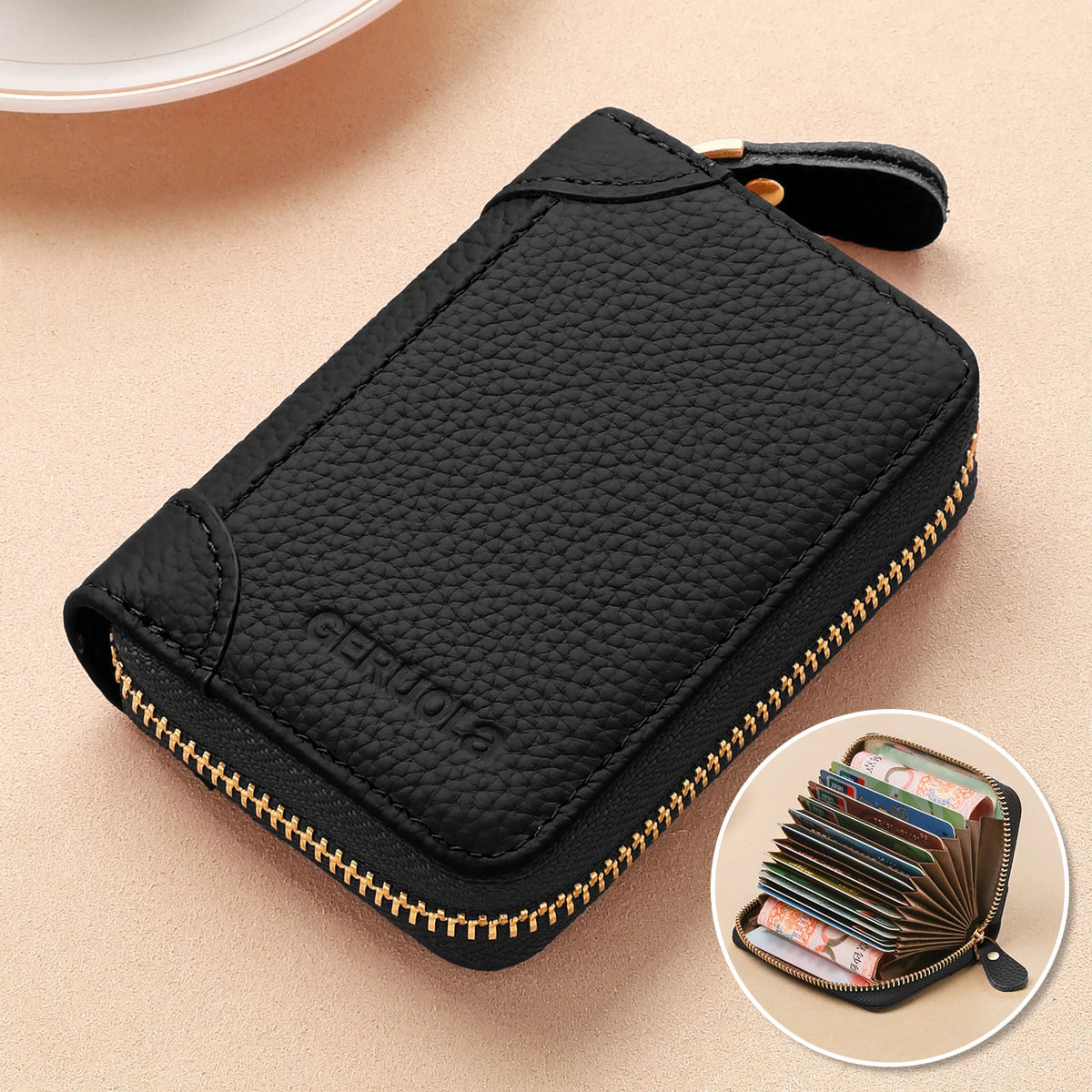 Card Holder – RFID Protected – Top-Grain Cowhide Leather | KIMLUD