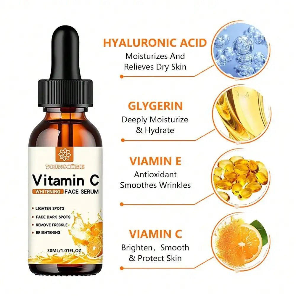 Vitamin C Facial Essence Hyaluronic Acid Brightening Hydration — Citrus Orange | KIMLUD