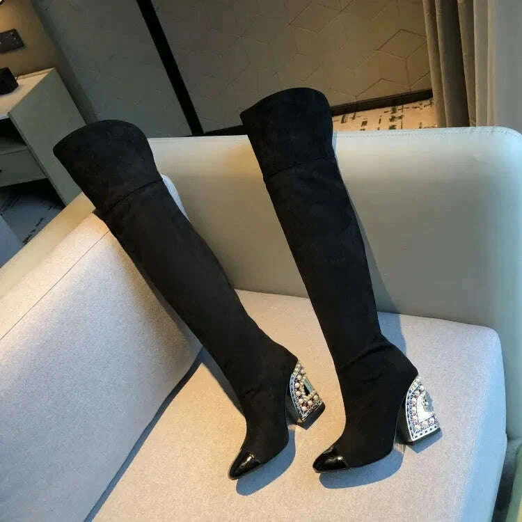 kimlud-colored-rhinestone-cowhide-mid-tubeknee-length-boots-thick-heeled-square-toe-black-gold-runway-runway-performance-high-heels-kimlud-womens-clothes-35044518