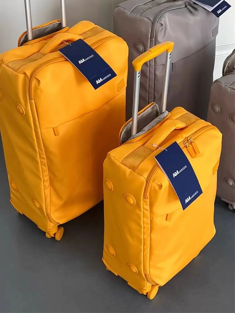 Superlight Ox Cloth Bagging Car 20inch Che-in Baggage Silent Universal Wheel Lightweight Travelling Suitcase for Men An...