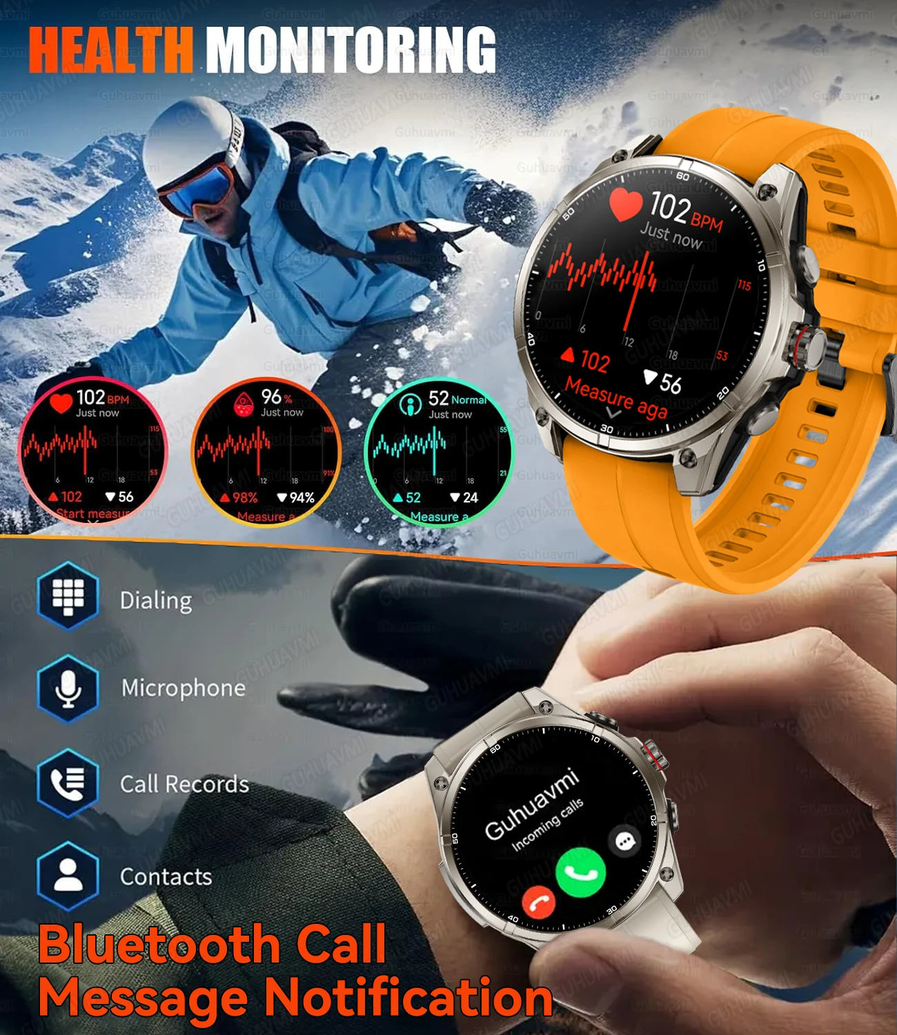 2025 New Premium GPS Smart Watches Outdoor Altimeter Barometer AMOLED Screen Built-in GPS Compass Military Sports Smartwatch Men