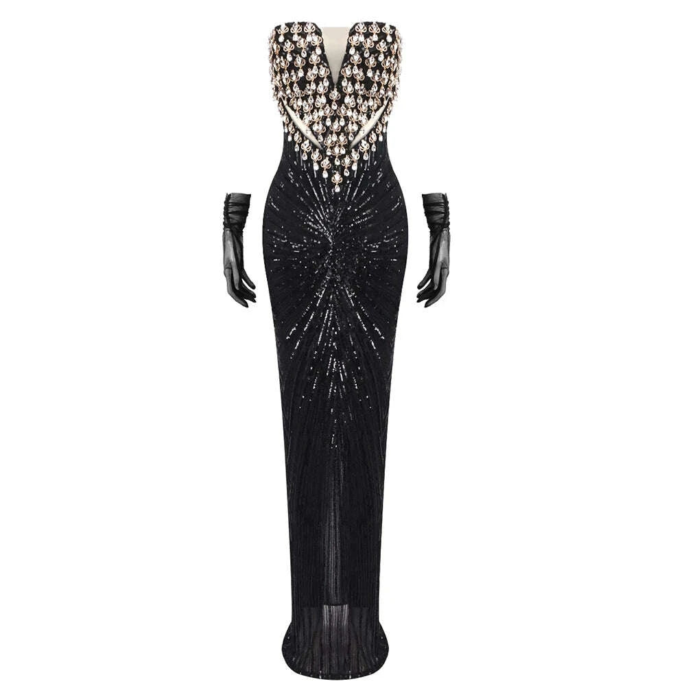 kimlud-vc-black-strapless-diamonds-pearl-mermaid-long-dress-deep-v-plunge-bodycon-elegant-party-evening-gowns-vestidos-with-gloves-kimlud-womens-clothes-35044598