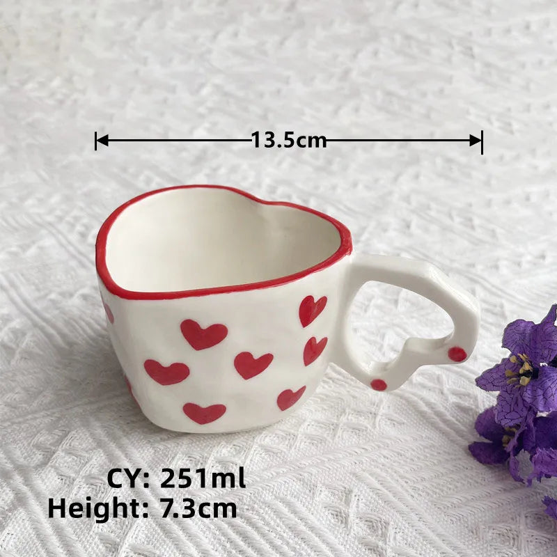 2024 Middle East Style Coffee Tea Cup Creative Heart Cup Ceramics Milk Cups Porcelain Coffee Cups Wholesale Tableware Cups Gift, a cup 1 / CHINA / 201-300ml, KIMLUD Women's Clothes