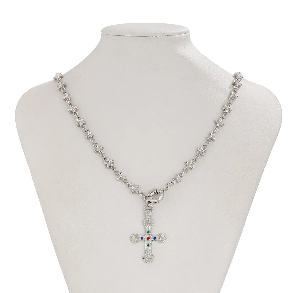 KIMLUD, Ingemark 3 Styles Creative Big Imitation Pearl Beads Chain Necklace for Men Hip Hop Jesus Cross Pendant Choker Male Jewelry Gift, KIMLUD Womens Clothes