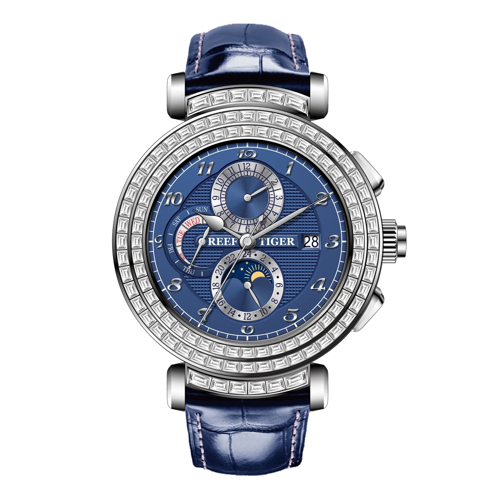 Rose Gold Moonphase Date Mechanical Watch — Brown | KIMLUD
