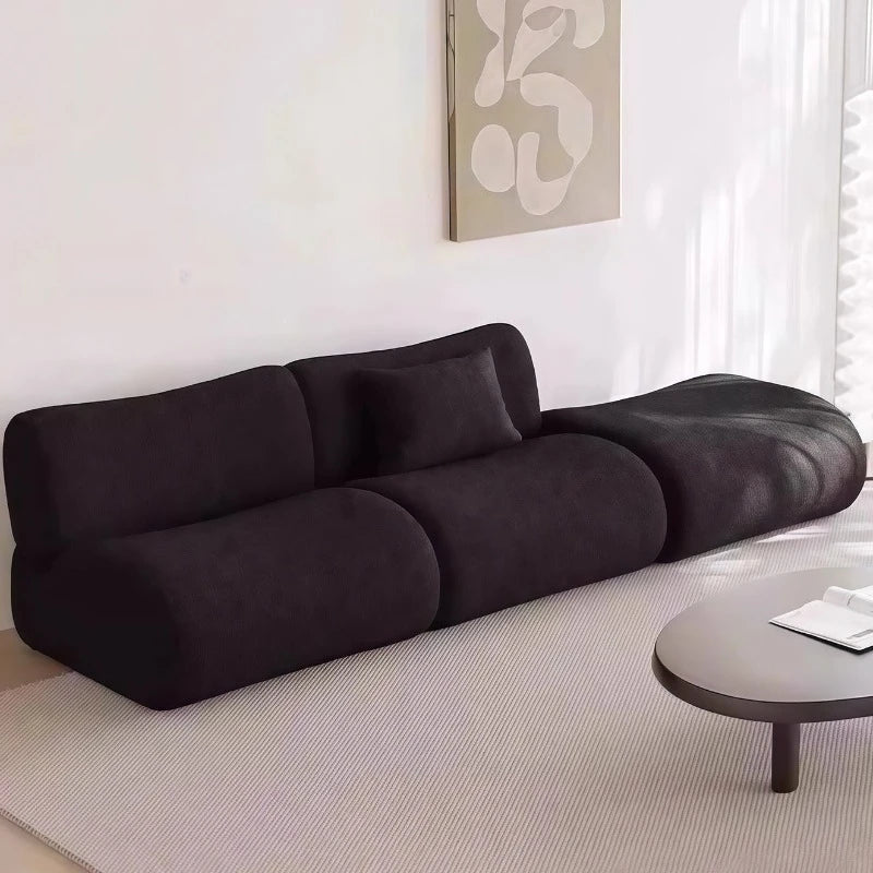 Velvet Modular Sofa — Minimalist Modern Living Room Sofa With Flexible Configuration — Ivory | KIMLUD