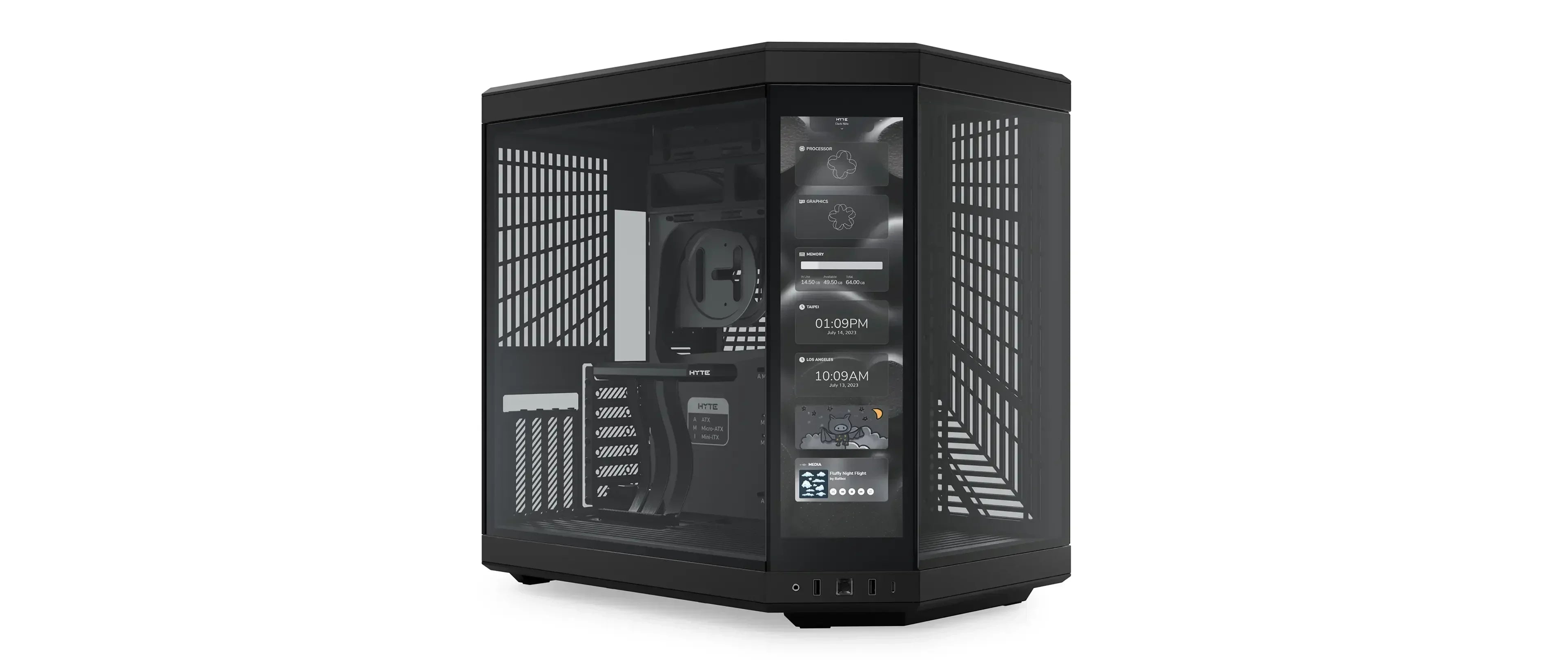 New HYTE Y70 Touch Dual Chamber ATX Mid Tower Modern Aesthetic Case With Integrated 2.5K LCD Touchscreen