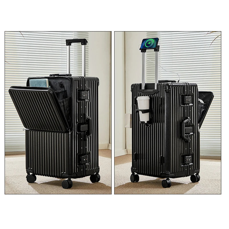 Front Opening Suitcase Aluminium Frame Large Capacity Carrier 28-inch Oversized Luggage 20 inch Trip Cabin Travel Case 2025 New