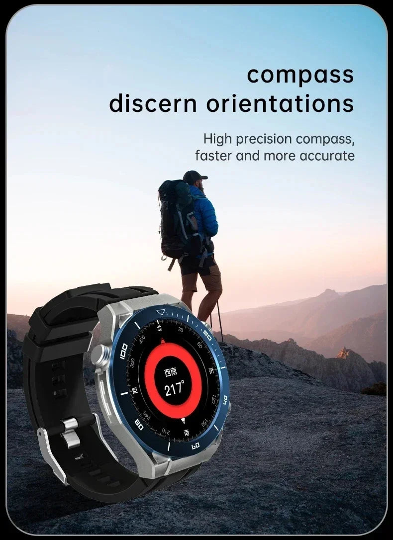 2025 New Bluetooth Call Smart Watch Men For Huawei AMOLED HD Large Screen Heart Rate NFC IP68 Waterproof GPS Sports Smart Watch