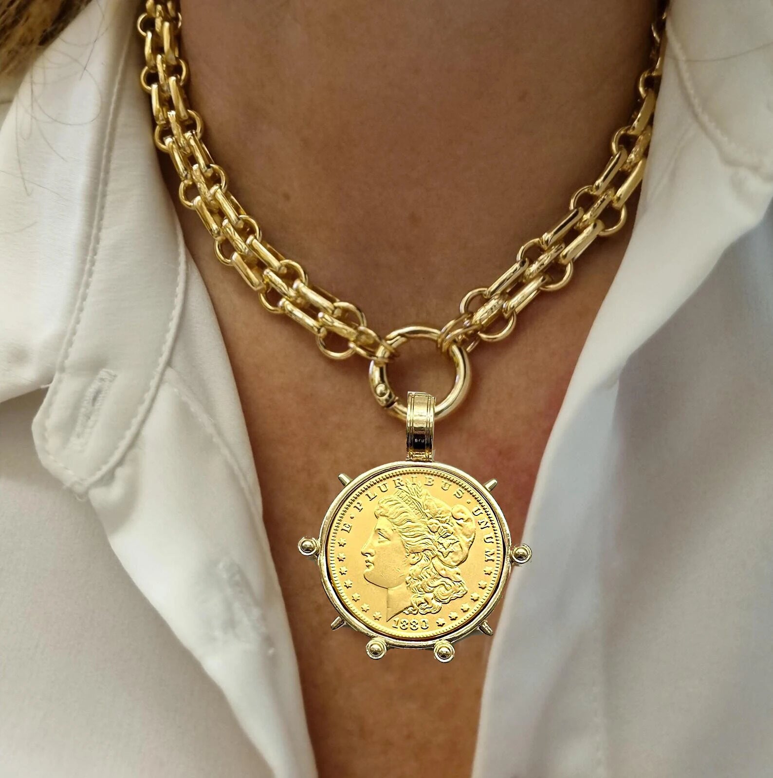 Copper Gothic Cuban Chunky Necklace — Copper | KIMLUD