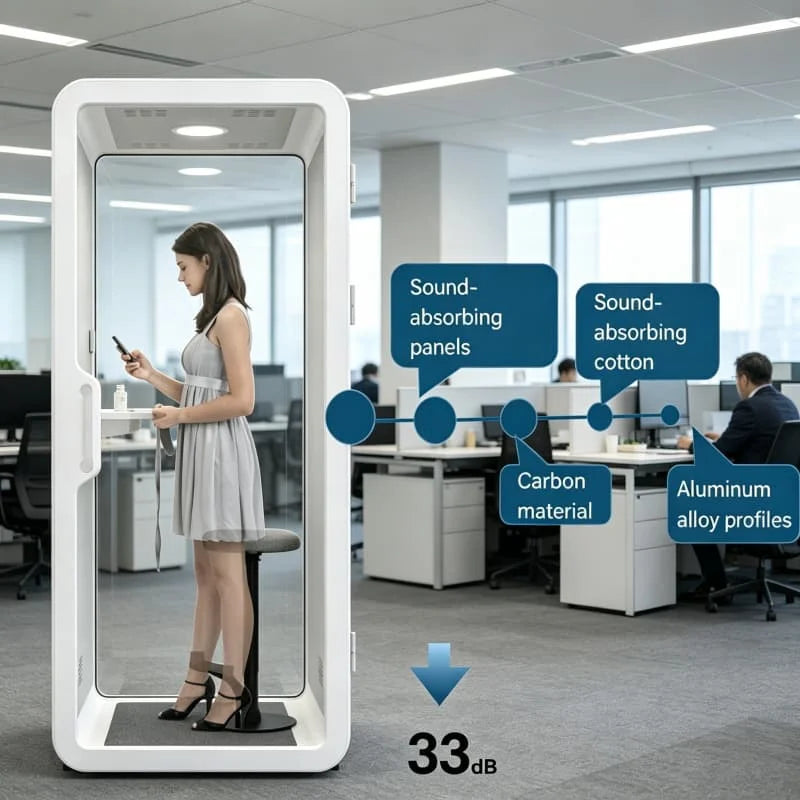 Meeting Pod – Soundproof Booth – Aluminum Frame | KIMLUD