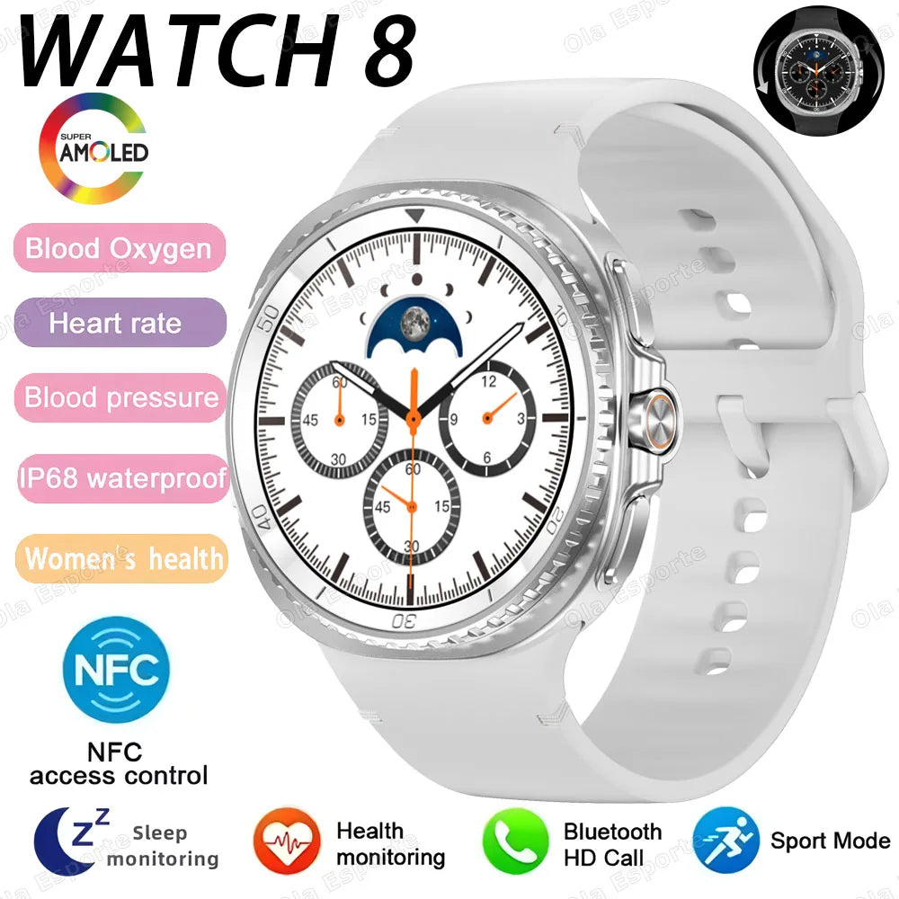 New Watch 8 Ultra Smart Watch Rotating dial Health Monitor Bluetooth Call Sports Mode NFC IP68 Waterproof Smartwatch Men Women