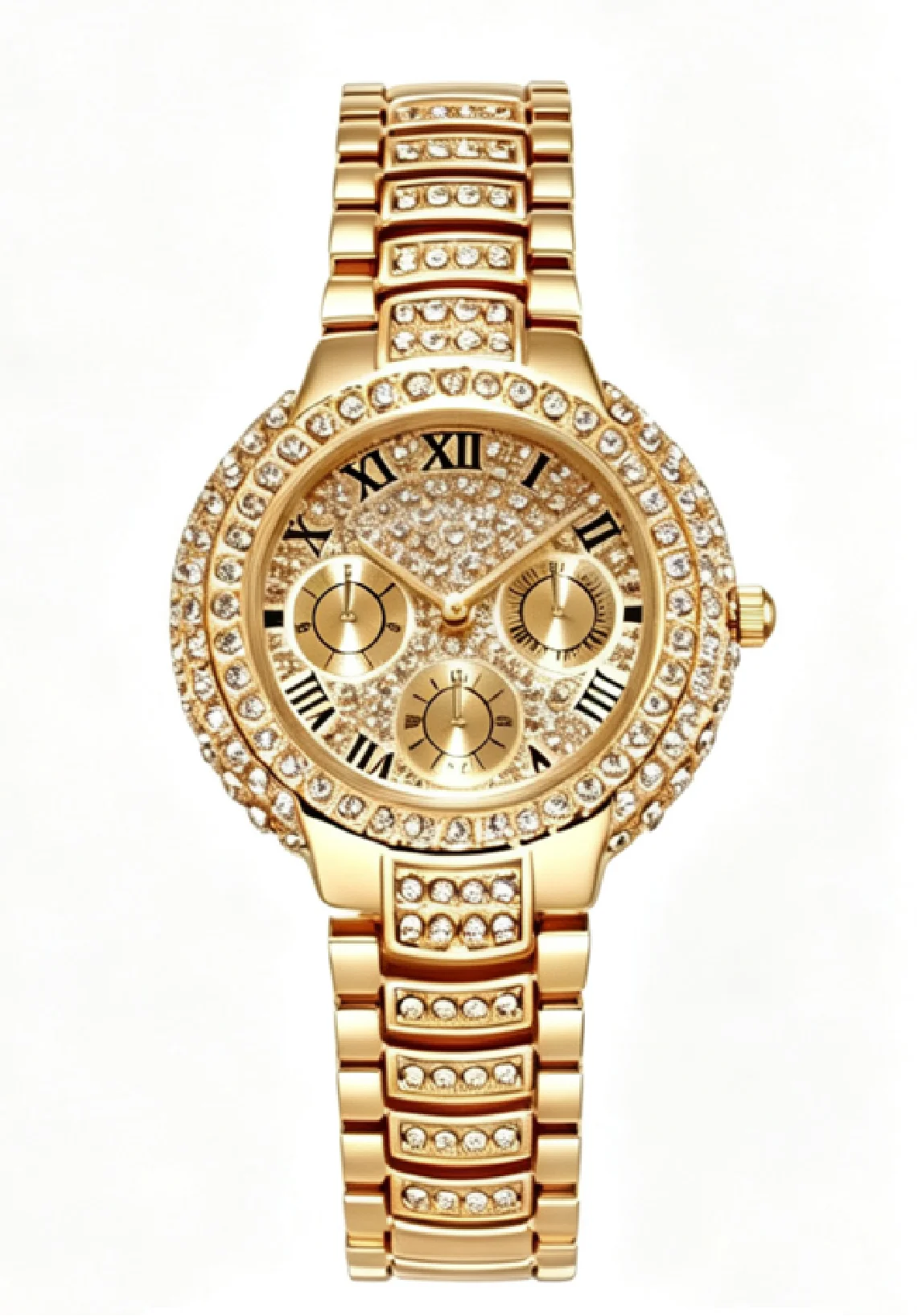 Full Diamond Quartz Watch For Women Luxury Fashion Silver Iced Out Quartz Wristwatch Gift MK Parker Style Chronograph Full Pave