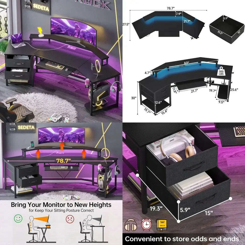 79-gaming-desk-computer-desk-with-2-fabric-drawers-led-light-l-shaped-gaming-desk-with-storage-shelf-for-home-officekimludkimlud-35571154