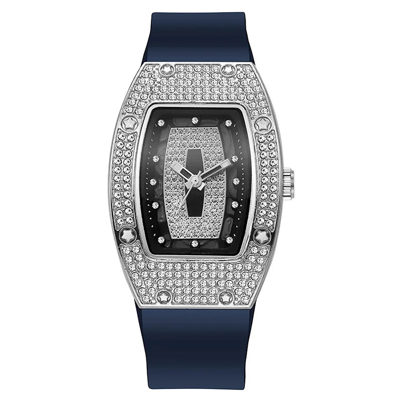 Silicone Tonneau Luxury Watch — Rose Gold | KIMLUD