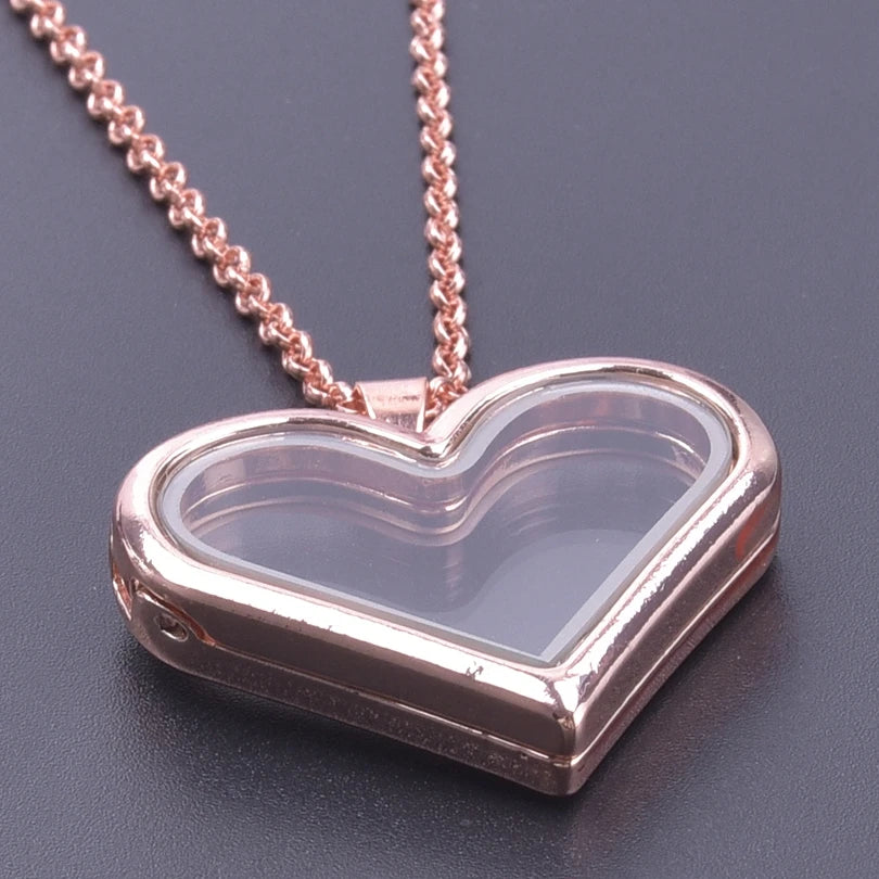 Silver-Tone Heart-Shaped Glass Reliquary Locket Pendant With Antique Filigree Keepsake Window — Silver | KIMLUD