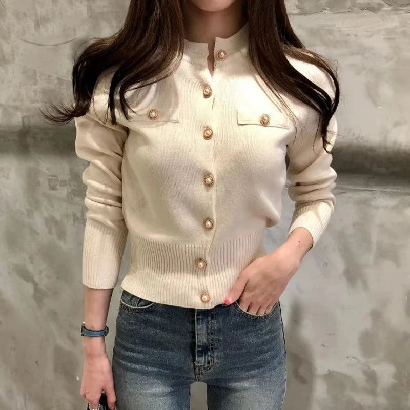 Cardigan – Long Sleeve Knit – Slim Fit – Single Breasted | KIMLUD