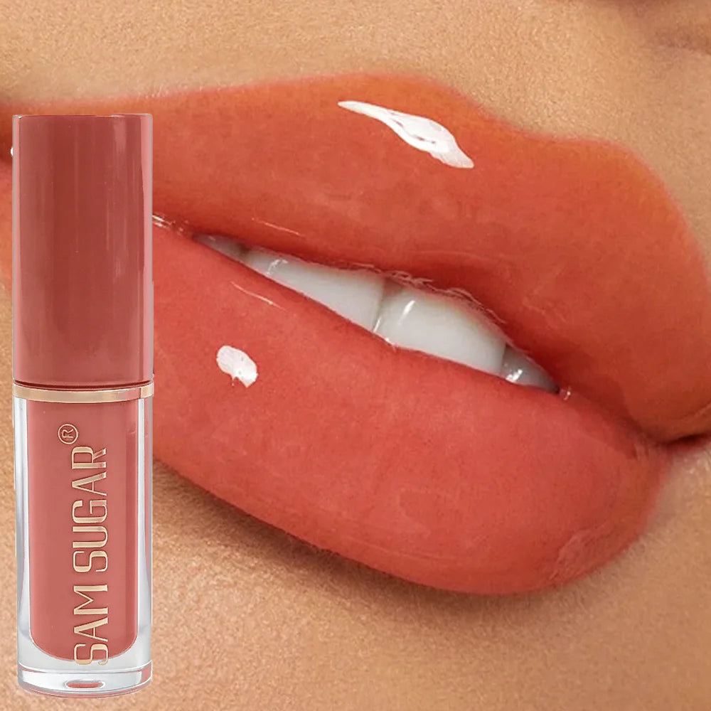 Long Lasting Plumping Lip Gloss Moisturizing Waterproof Non Stick Cup Water Gloss Liquid Lipstick Mini Lip Gloss Makeup Cosmetic