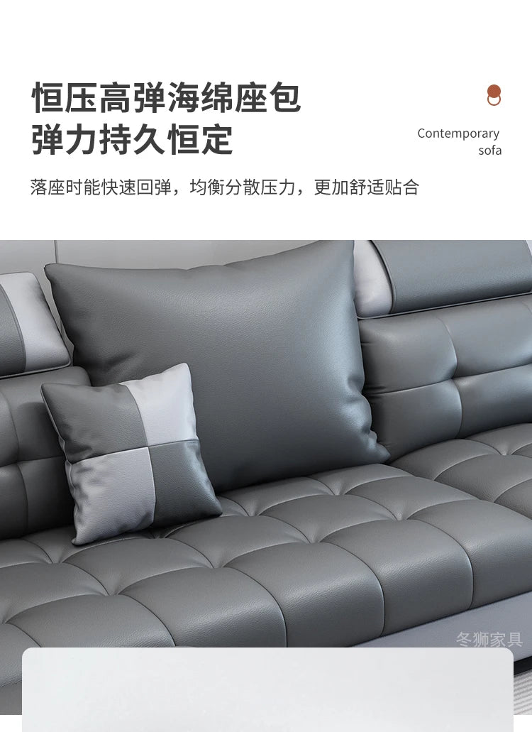 Latex Nano Three-Proof Fabric Sofa Modern Living Room — Slate Grey | KIMLUD