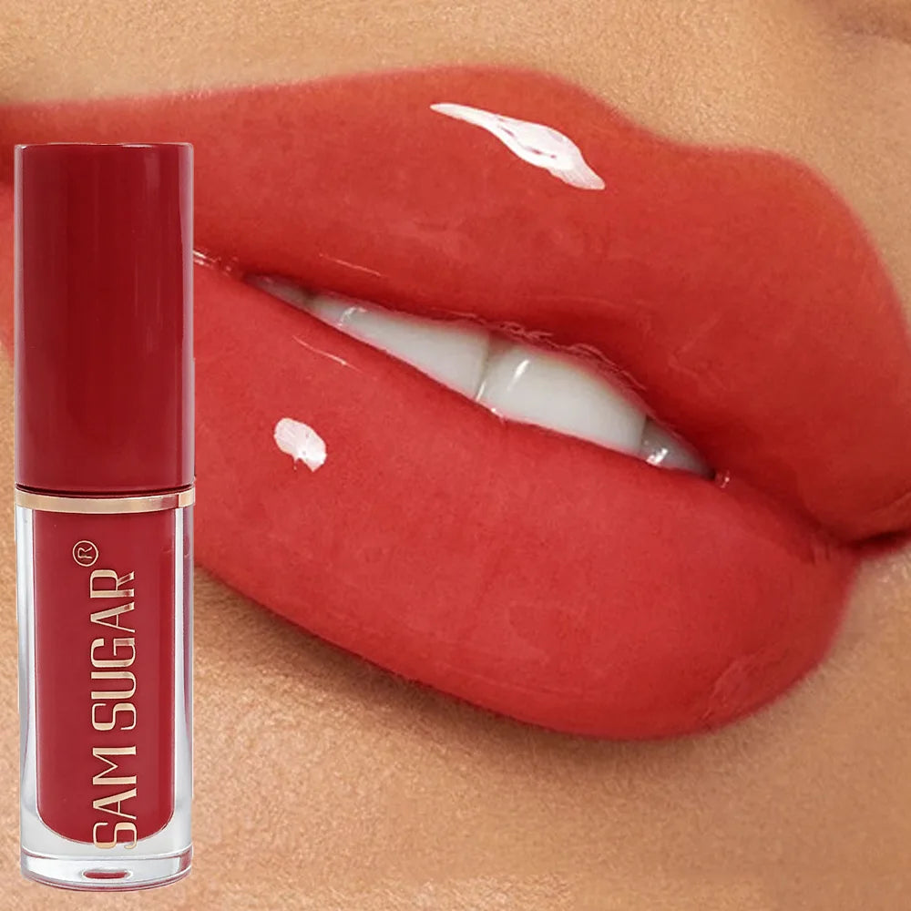 Long Lasting Plumping Lip Gloss Moisturizing Waterproof Non Stick Cup Water Gloss Liquid Lipstick Mini Lip Gloss Makeup Cosmetic