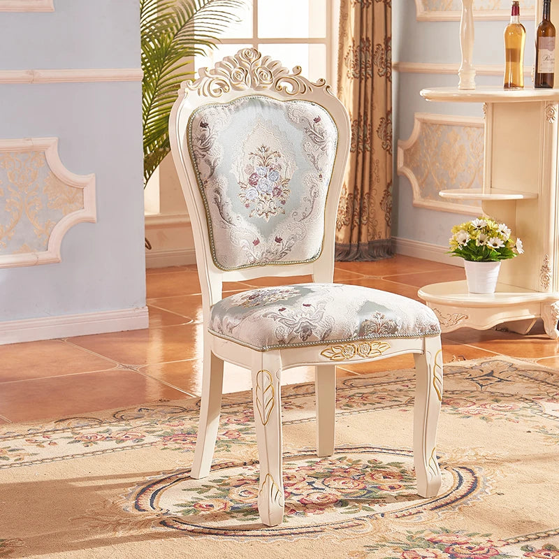 European Style Dining Chair Modern Restaurant Solid Wood Princess Chair Wedding Simple High Quality Muebles Lounge Furniture