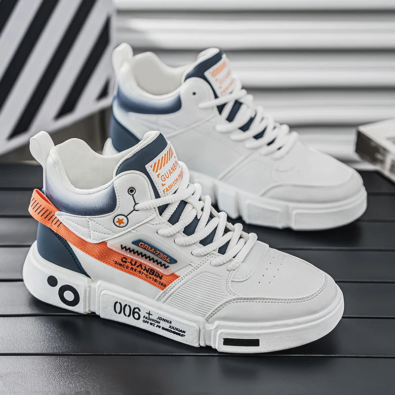 Sneakers Men Casual High Top Board Shoes Vulcanized Shoes Male Walking Sport Shoes Outdoor Sneakers Male Soft Sole Walking Shoes