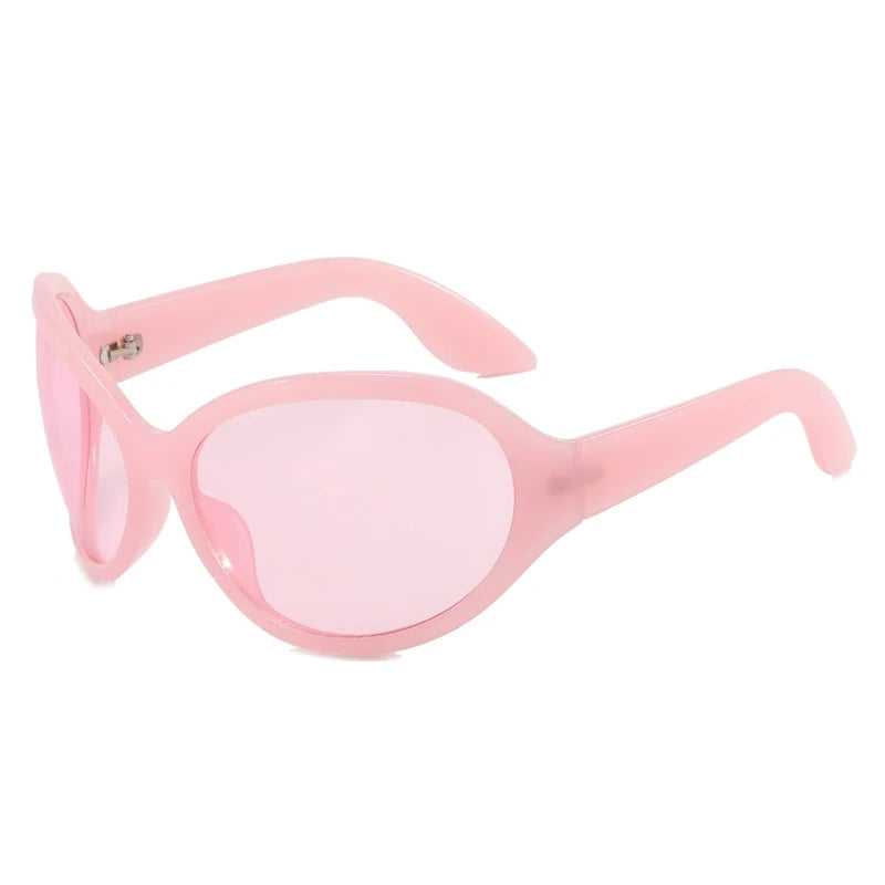 Oversized Oval Frame Sunglasses UV400 Lenses — Black | KIMLUD