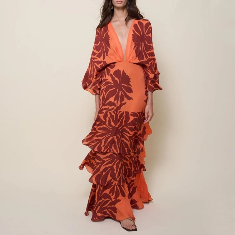 Dresses – Bandeau Blossom Print – Floor-Length Sundress | KIMLUD