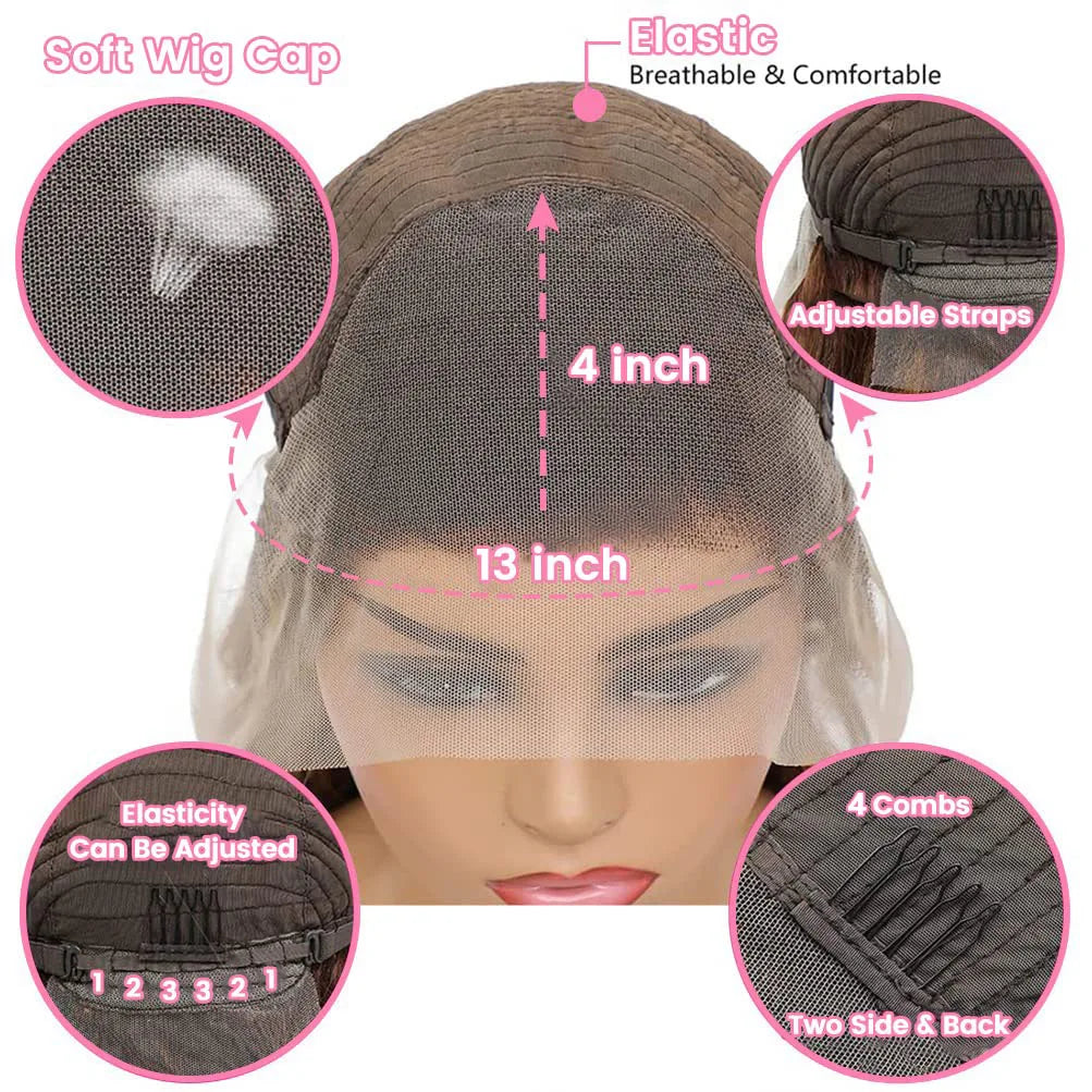 Lace Front Wig - Deep Wave - Remy Human Hair - P1B30 | KIMLUD