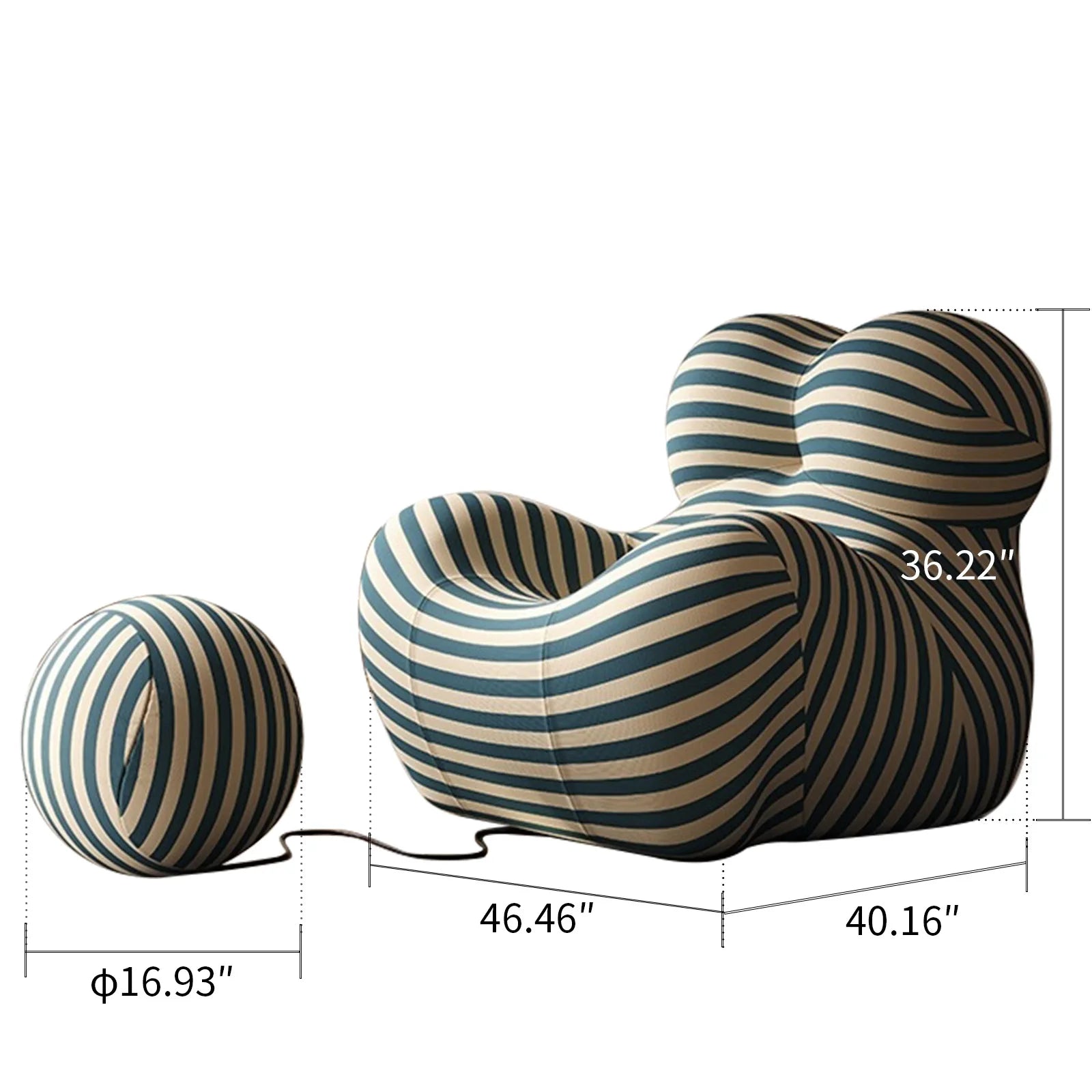 Bean Bag Chair for Adults,MemoryFoam Sofa，Floor Reading Chair withOttoman，Comfy Single Living Room Couch,Boneless Chair