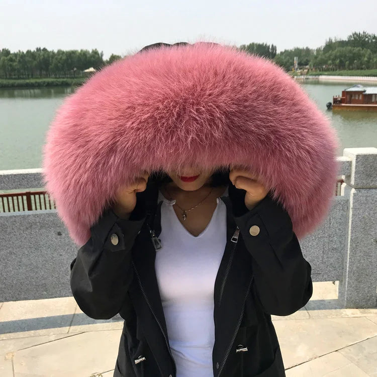 Fox Fur Collar – Hood Decor for Down Coats – Real Fox Fur | KIMLUD