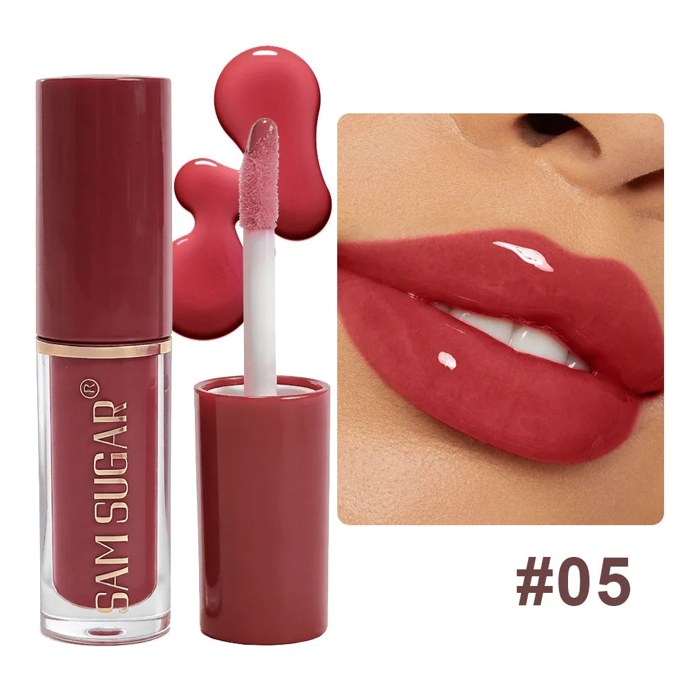 Long Lasting Plumping Lip Gloss Moisturizing Waterproof Non Stick Cup Water Gloss Liquid Lipstick Mini Lip Gloss Makeup Cosmetic