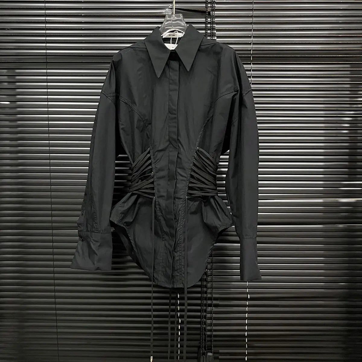 Long Sleeve Shirt – Waist Strap – Loose Silhouette | KIMLUD