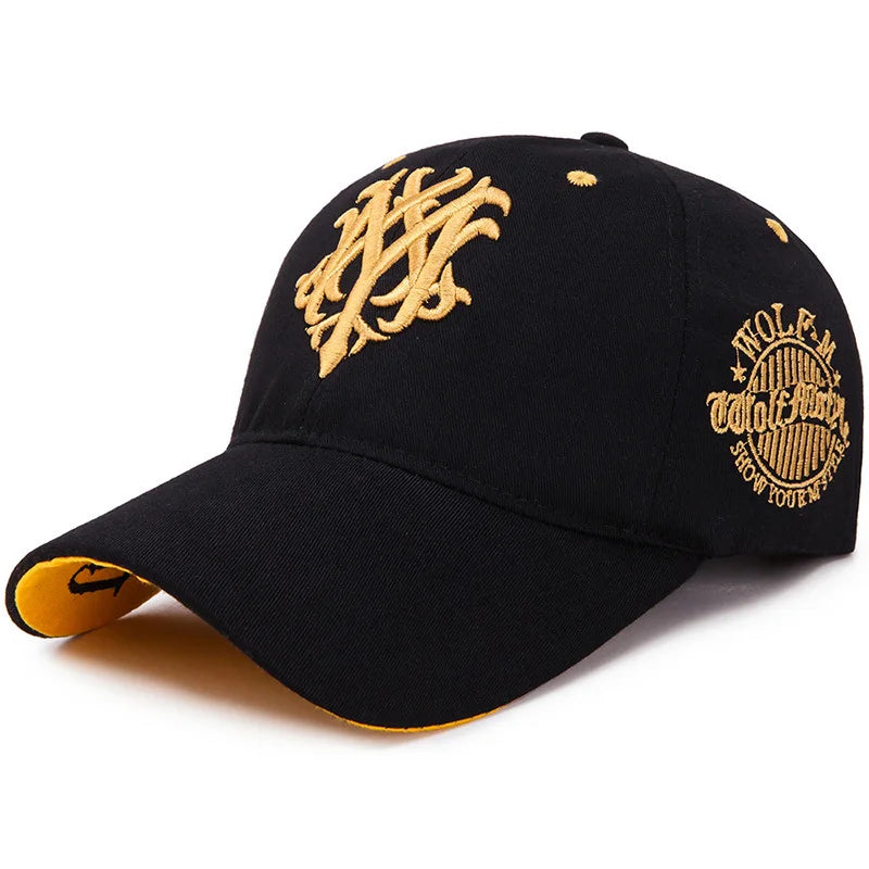 Cotton Baseball Cap Totem Embroidered — Black | KIMLUD